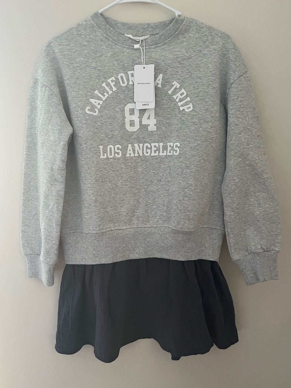 Mango Grey Combined Sweatshirt Dress